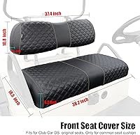 Vista 6 de Roykaw Juego de fundas de asiento de carrito de golf para Club Car DS OEM, material de vinilo de grado marino/más resistente y cómodo, transpirable
