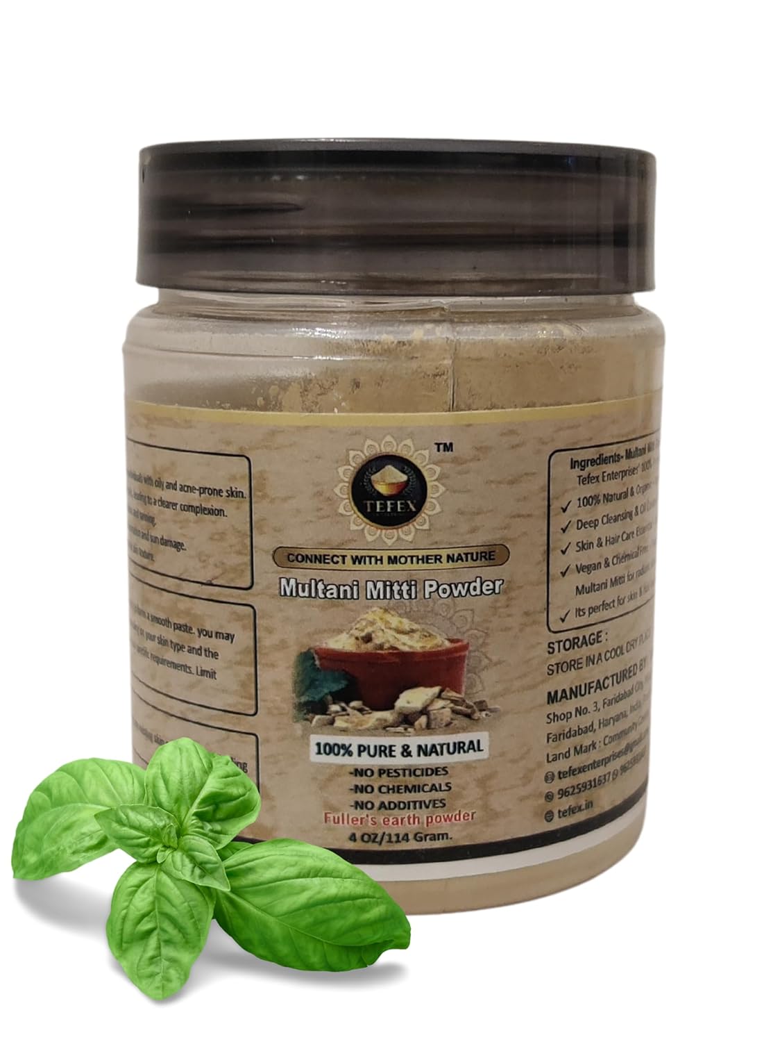 100% Natural Indian Clay Mask – Organic Multani Mitti Powder for Face, Skin & Hair | Fuller’s Earth Powder | Bentonite Clay Detox – No Added Fragrance (114 Grams | 4 oz)