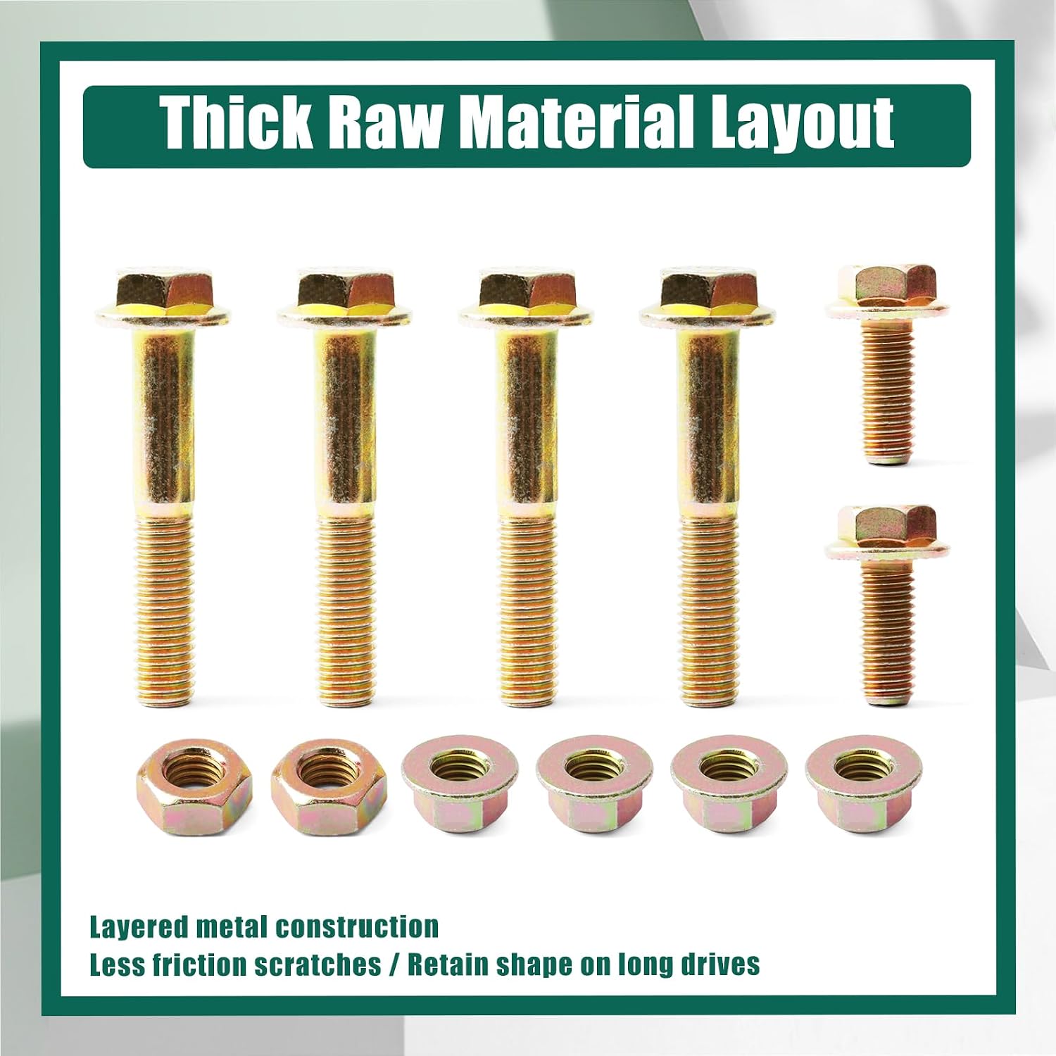 YUXIVCNE Shock Bolt Kit Compatible with Jeep Wrangler JK JKU 2007-2018