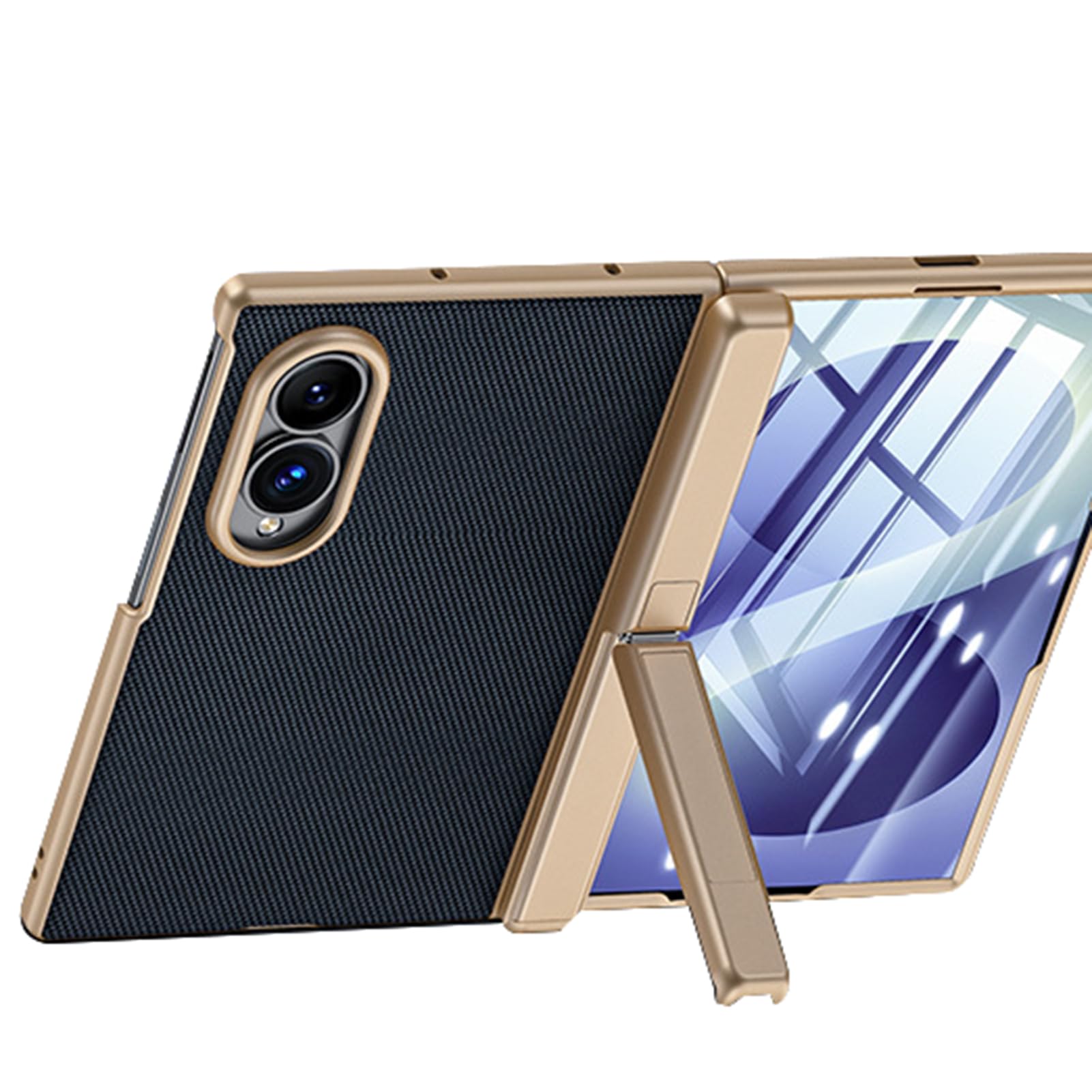 Custodia Business For Samsung Galaxy Z Fold 8 Ultra/Fold 8, Protezione For Lo Schermo Cover In Pelle Vegana Con Cerniera E Cavalletto(Blue,Fold 8)