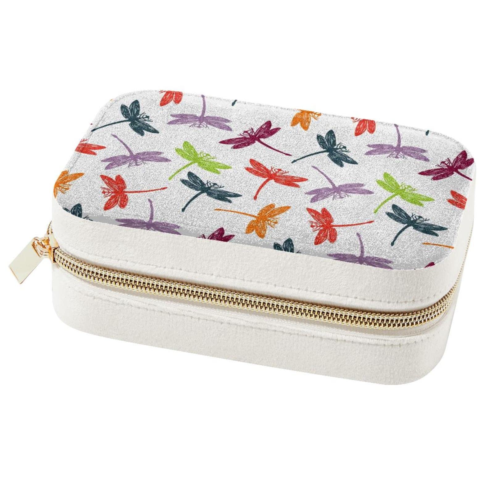 Boîte à bijoux libellule pour bagues et colliers - Organiseur portable de voyage pour femme