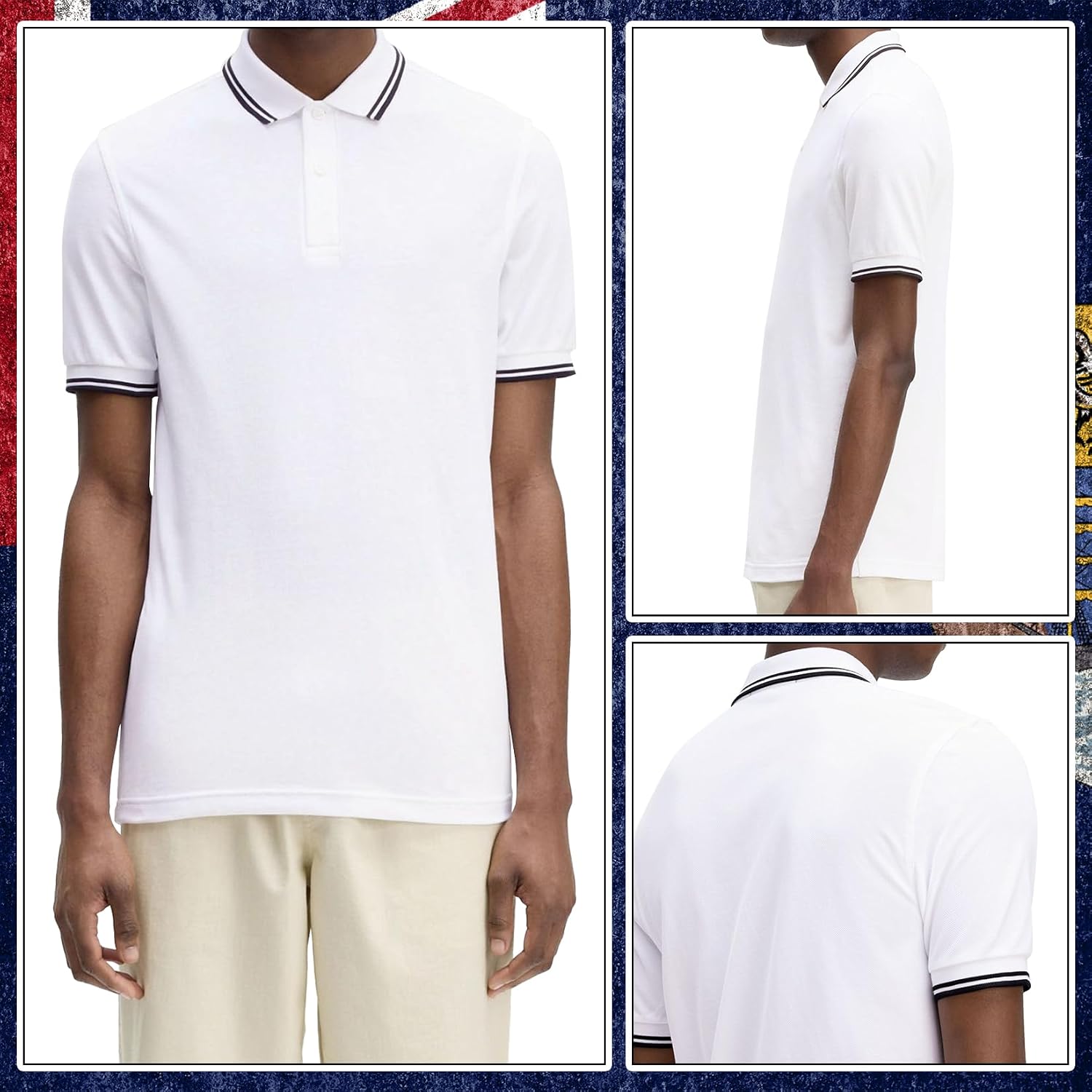 Men's Classic Pique Polo Shirt - Twin Tipped Collar Short Sleeve Casual Slim Fit Golf Top