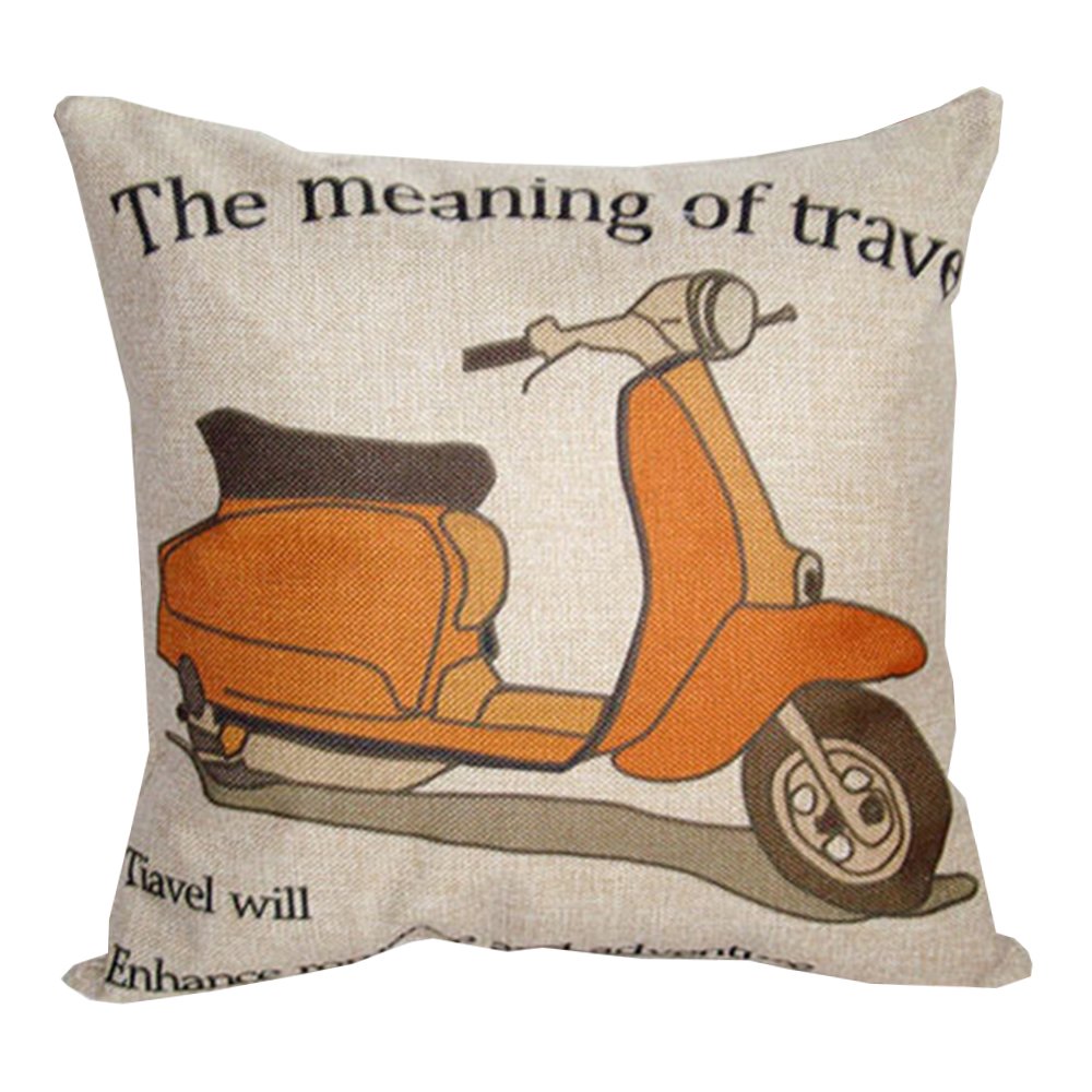 pillows bulk 18" Retro Throw Pillow Cases Home Decorative Sofa Cushion Cover Quote Floral pillows couch (34-orange)