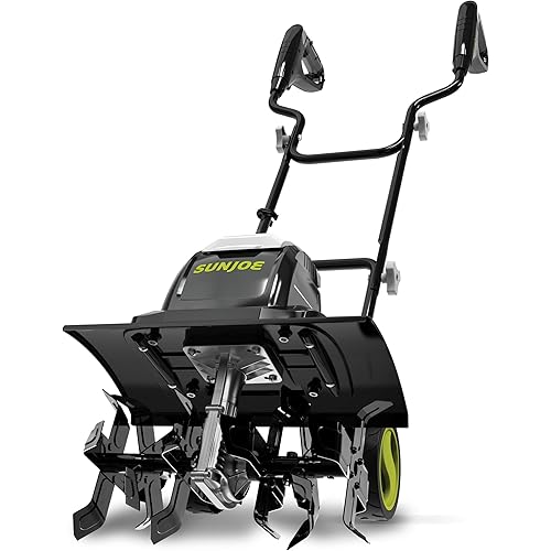 Sun Joe Corded Electric Garden Tiller & Cultivator with Steel Tines, 15.7", 15A Motor, Heavy-Duty Tilling Machine for Lawn, Yard, & Gardening, TJ605E