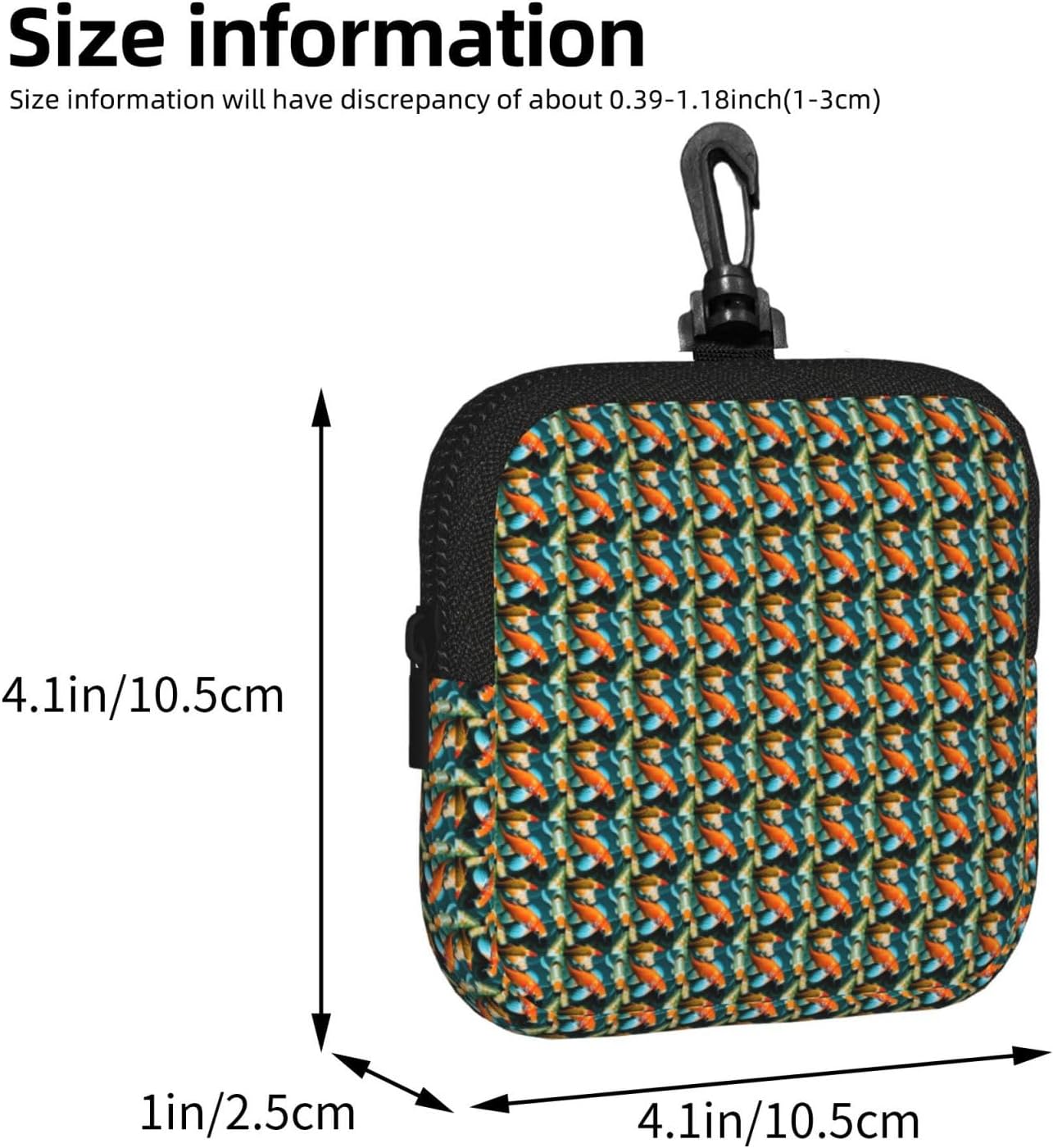 Hd Koi Fish Print Versatile Square Storage Bag Travel Organizer Pouch Toiletry Home Office Gift image 3