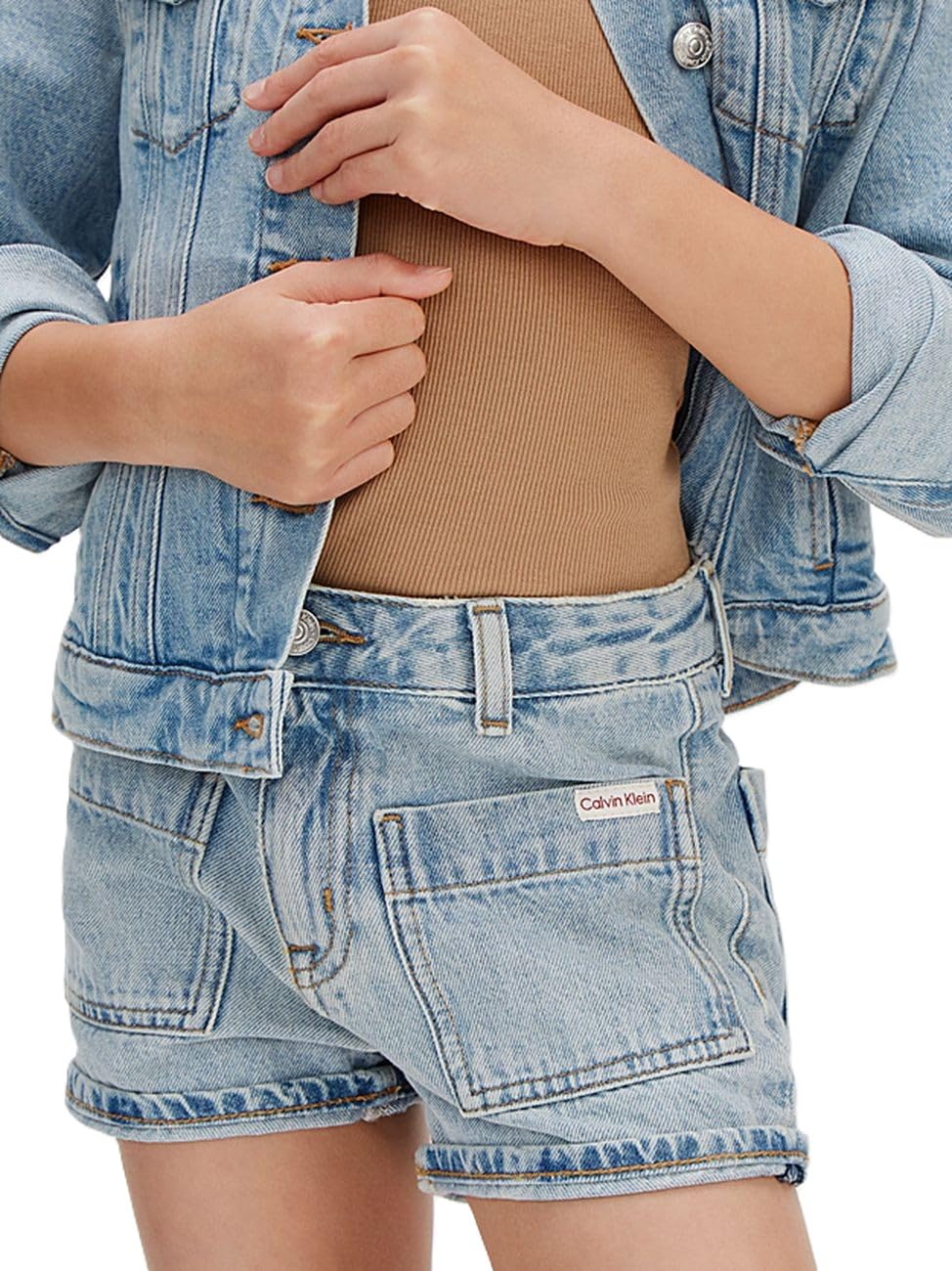Calvin Klein Jeans Pantaloncini Bambina di jeans con fascia LVCKSJC16G 8721