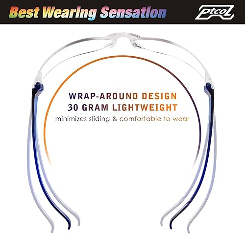 Miniatura 5 de Paquete de 28 lentes de seguridad en 7 colores (paquete a granel de 24 + 4), gafas protectoras unisex transparentes antiarañazos, resistentes a los