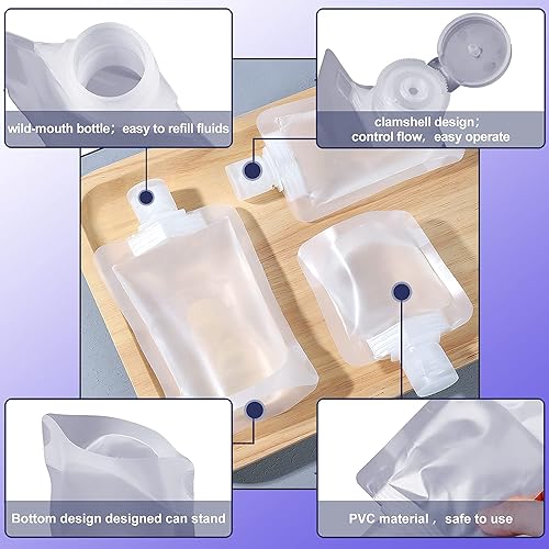 Miniatura 4 de Bolsa de embalaje portátil de maquillaje líquido de viaje, bolsa de embalaje transparente de plástico con boquilla de pie, bolsa vacía recargable