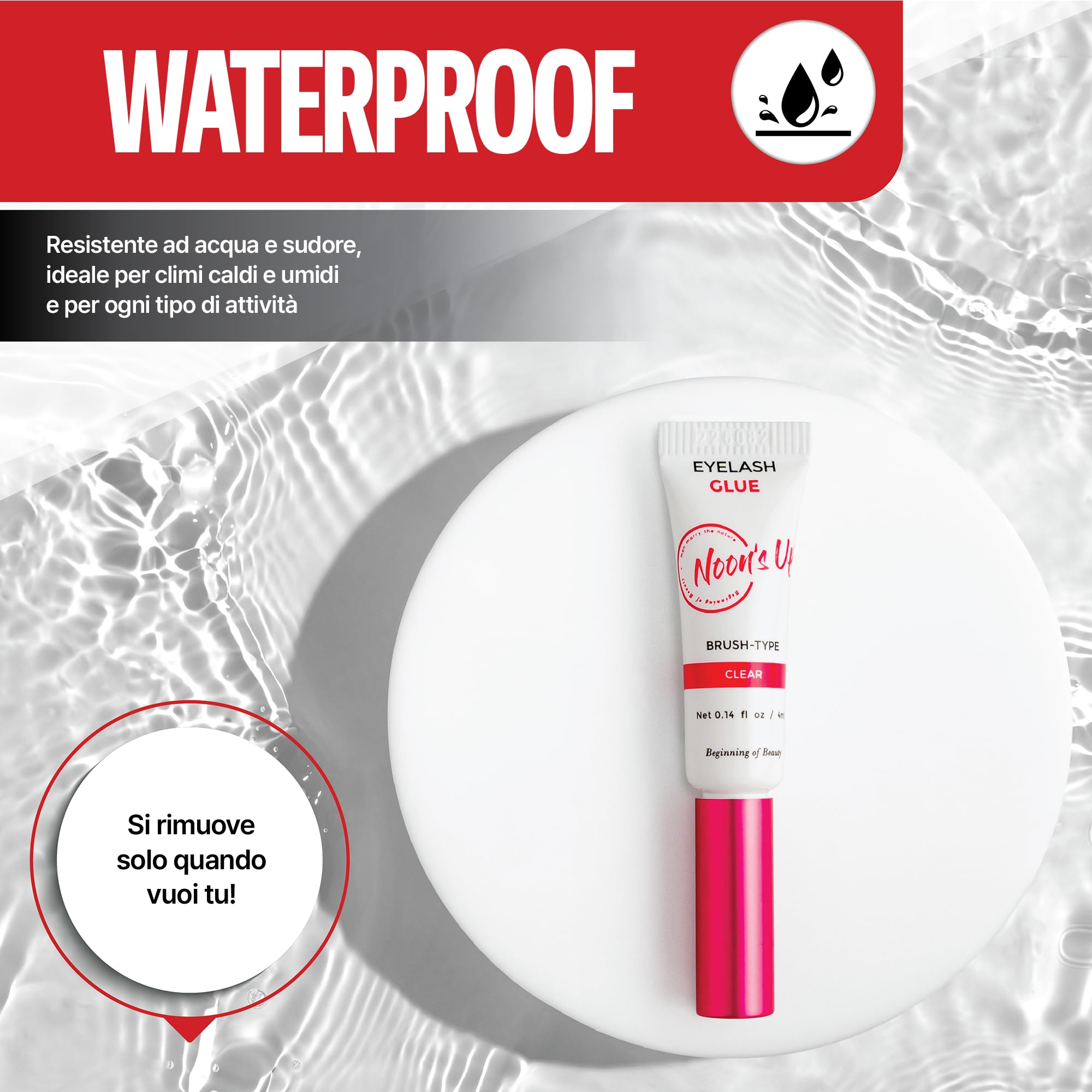 NOON'S UP Colla per Ciglia Finte senza Formaldeide 4ml Trasparente