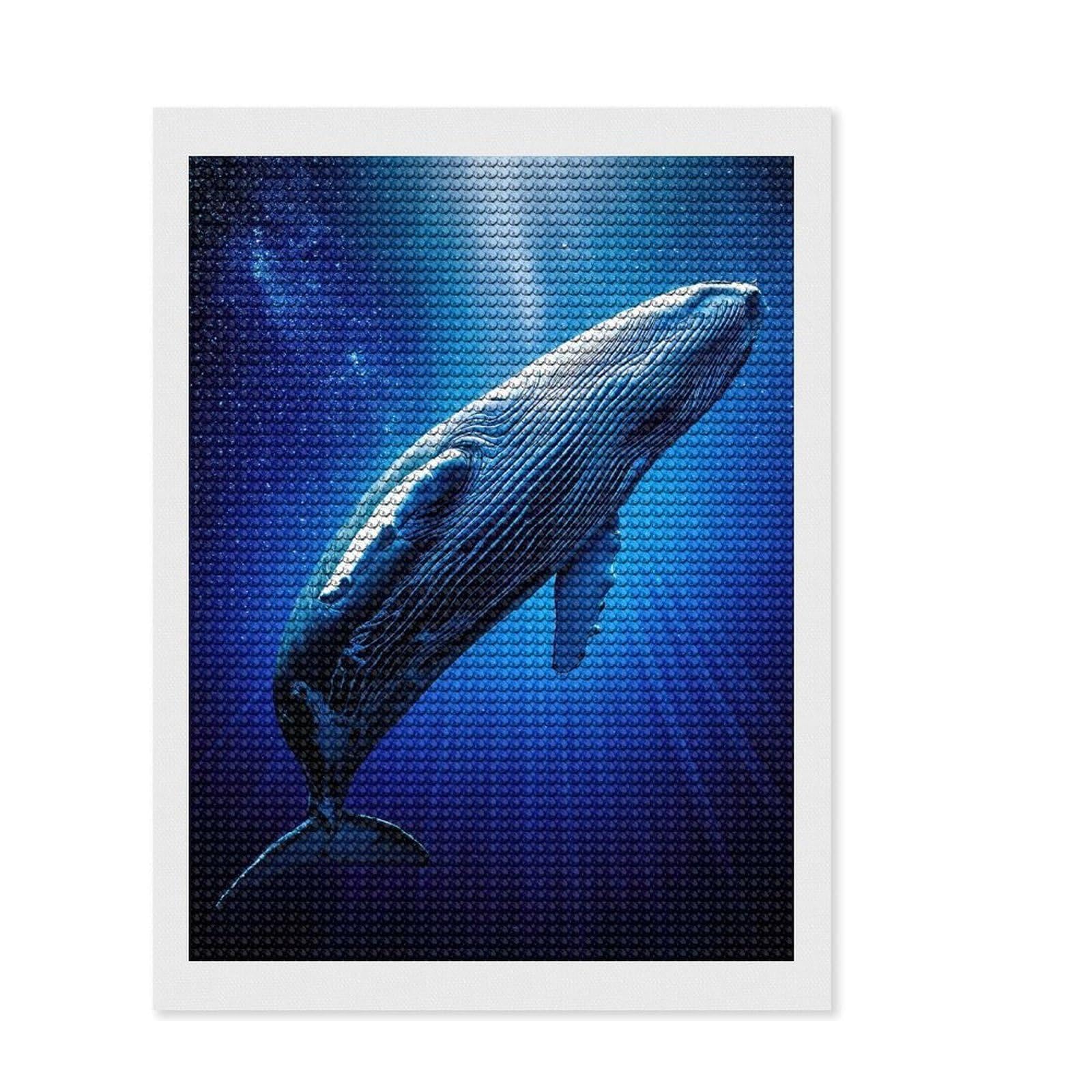 Junmoney Galactic Humpback Whale Diamond Art Kit 12"x16", for Teens, Enjoyable At-Home Hobby, Modern Decor, Birthday Gift, Easy to Enjoy