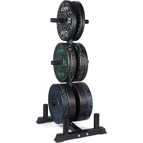 CAP 2-inch Olympic Bumper Plate Weight Set | 100-370 lbs | Multiple Colors | Storage Rack Optional