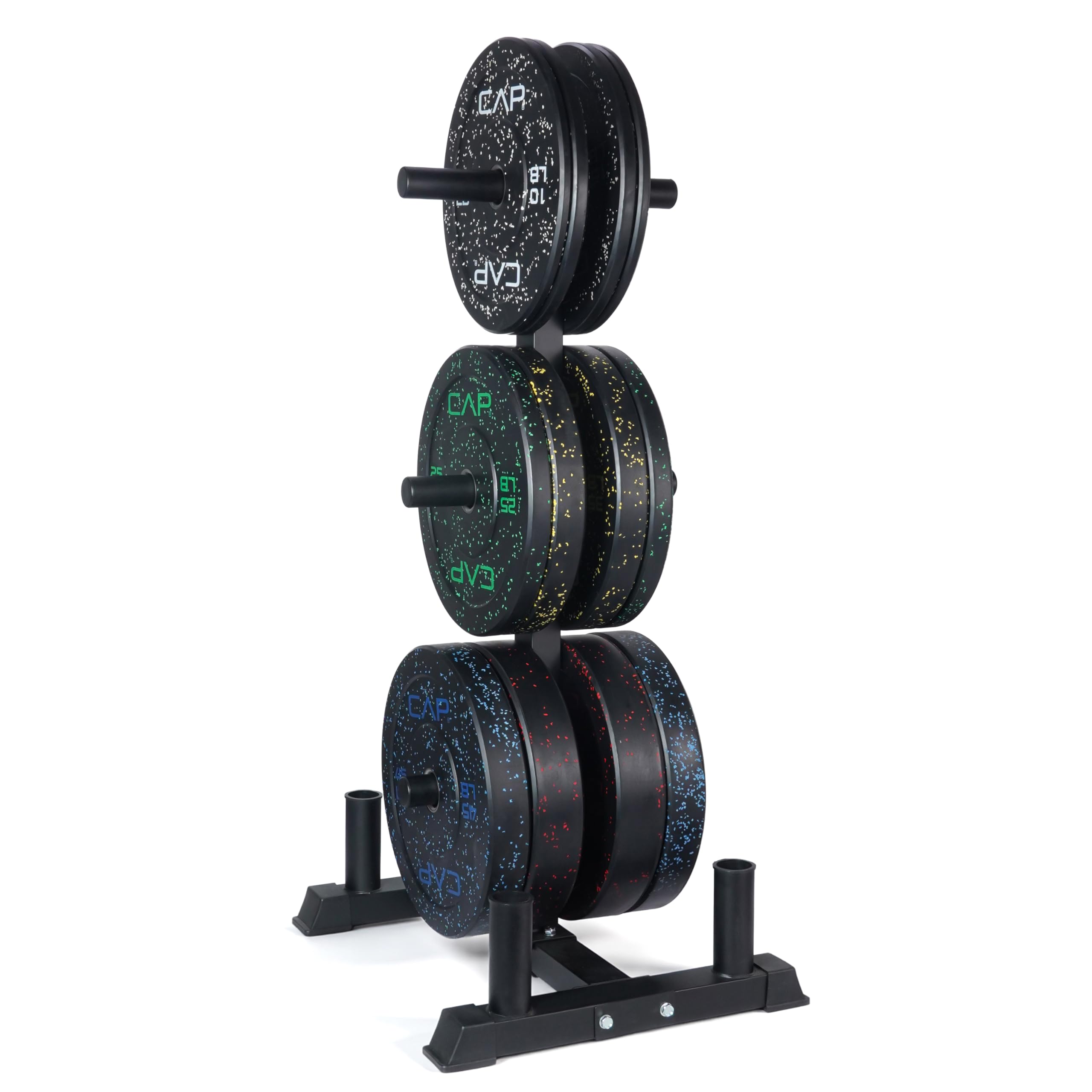 CAP 2-inch Olympic Bumper Plate Weight Set | 100-370 lbs | Multiple Colors | Storage Rack Optional