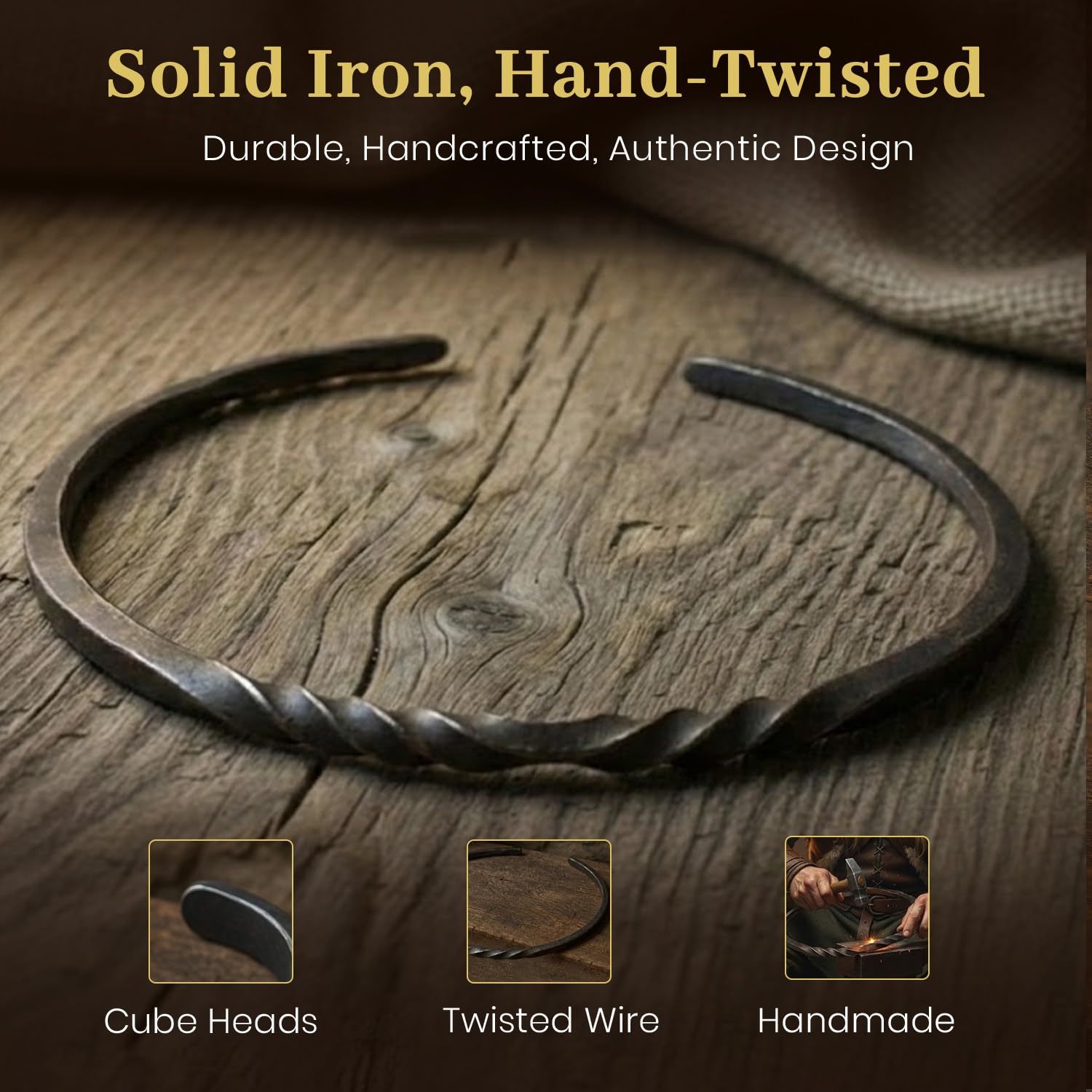 ARTIZANSTORE Hand Forged Iron Torc | Unisex Viking Necklace | Embrace Norse Heritage Jewelry | Rustic Gift for Men and Women - Image 3