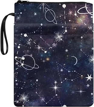 Book Cover P-Lanet galact Girl s Washable Fabric Lovers Gifts 11.4 * 8.7 inch Books Protector Pounch with Zipper