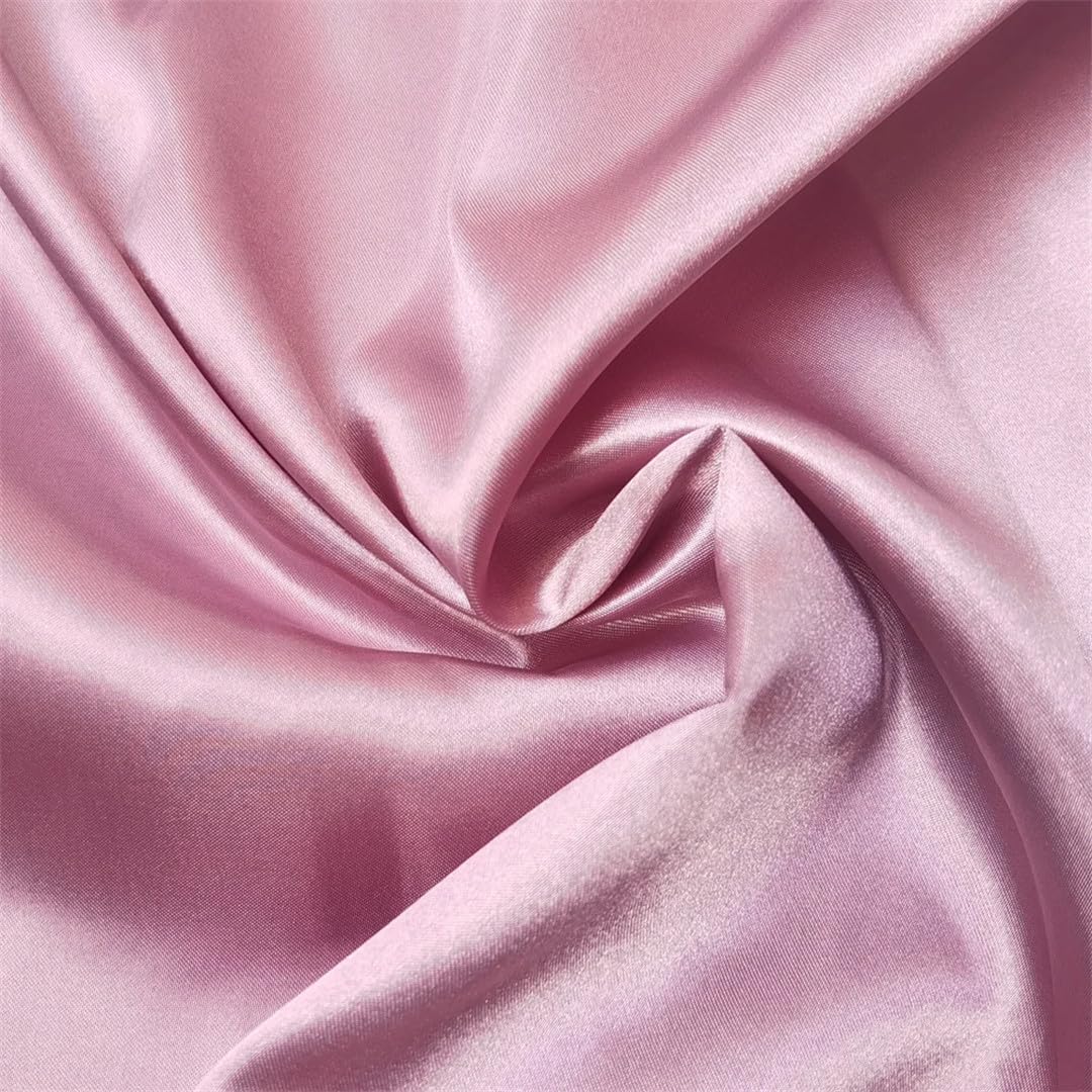 Seidiger Satin-Stoff, 1 m, 2 m, 5 m, für Schals, Bastelarbeiten, Rosa, Rot