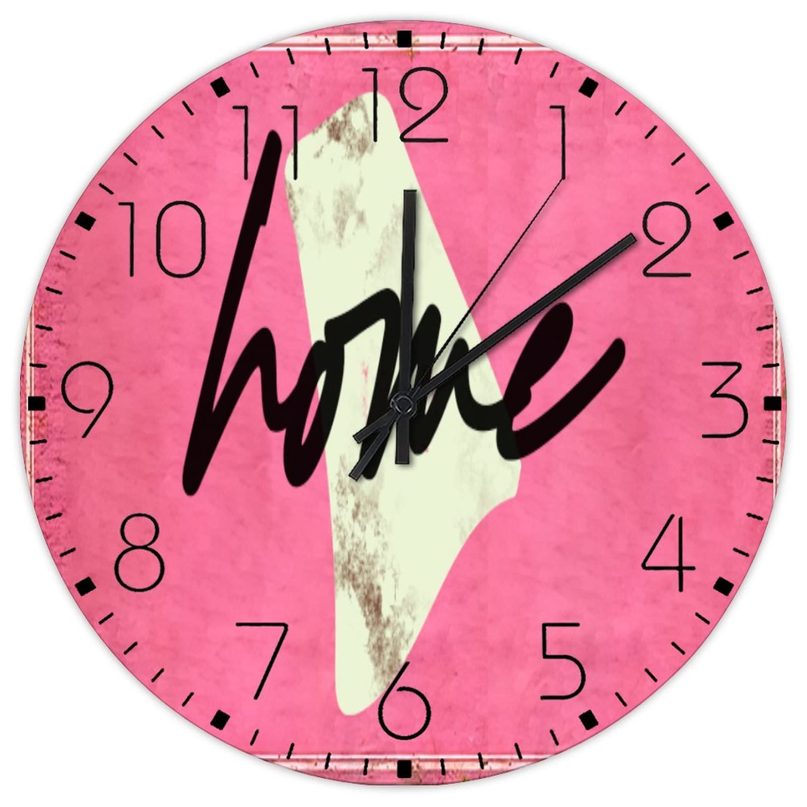 Horloge murale en bois rétro 38 cm ronde pour déco toilette et salle d'art