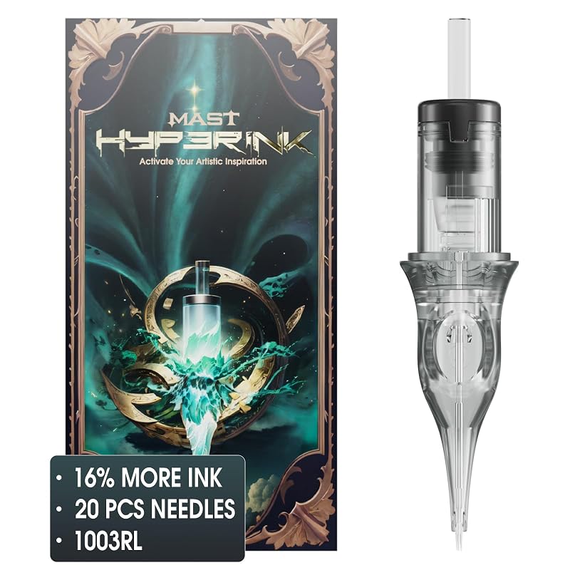 MAST TATTOO Hyperink Cartuchos de Agulhas para Tatuagem 1003RL Round Liner, Pacote com 20