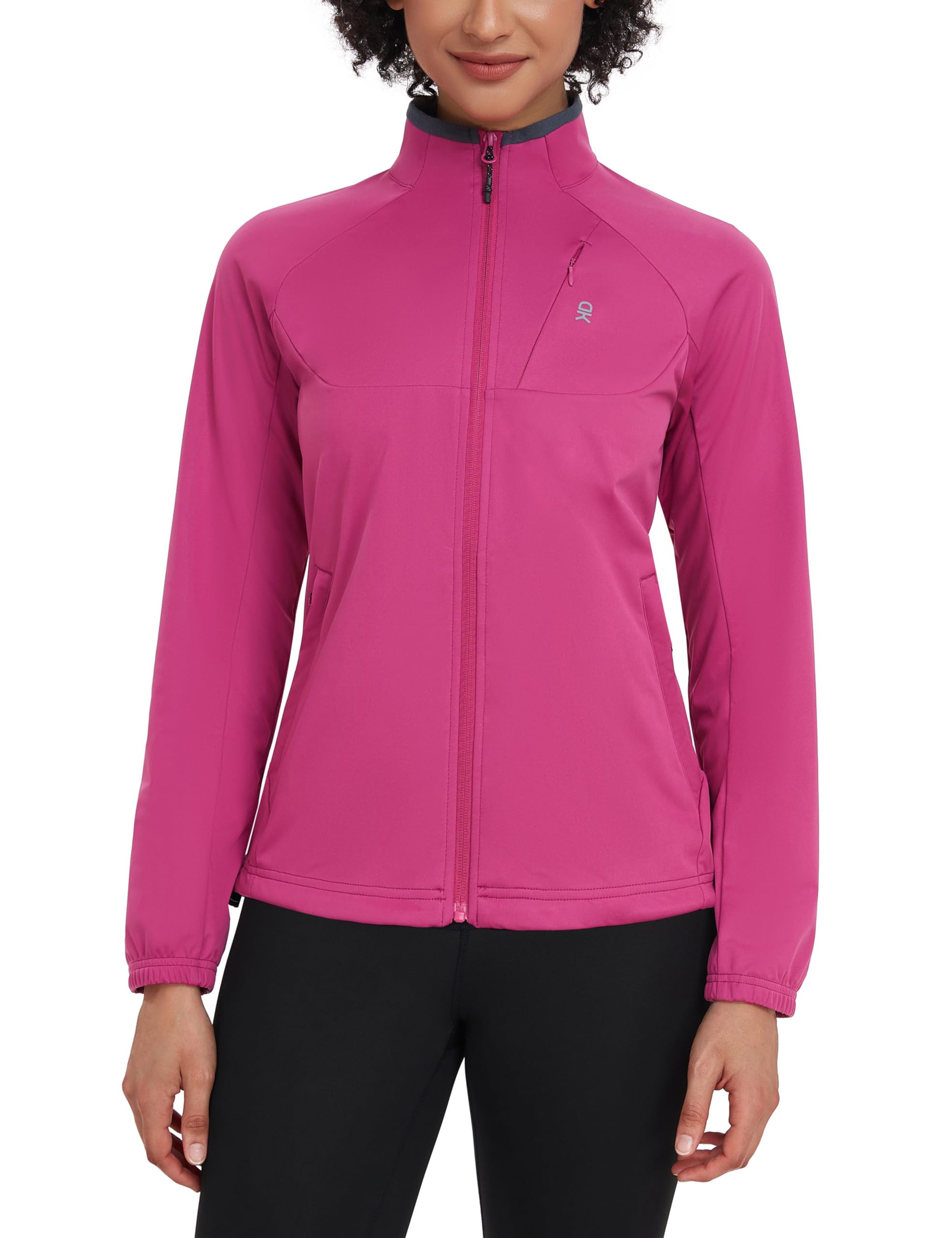 Little Donkey Andy Women’s Lightweight Softshell Jacket for Running Cycling, Water Repellent Windbreaker with Zipper Pockets