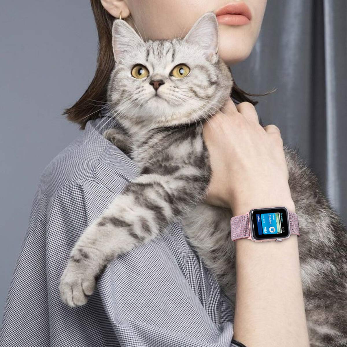 Correa deportiva compatible con Apple Watch Band de 49 mm, 45 mm, 44 mm, 42 mm, 41 mm, 40 mm, 38 mm, nailon elástico trenzado transpirable para iWatch Series 9, 8, 7, 6, 5, SE, 4, 3, 2, 1