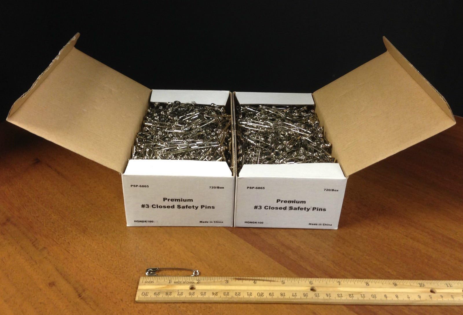 #3 Closed Safety Pins 10 Gross Box (1440 Pins) 2 Inch