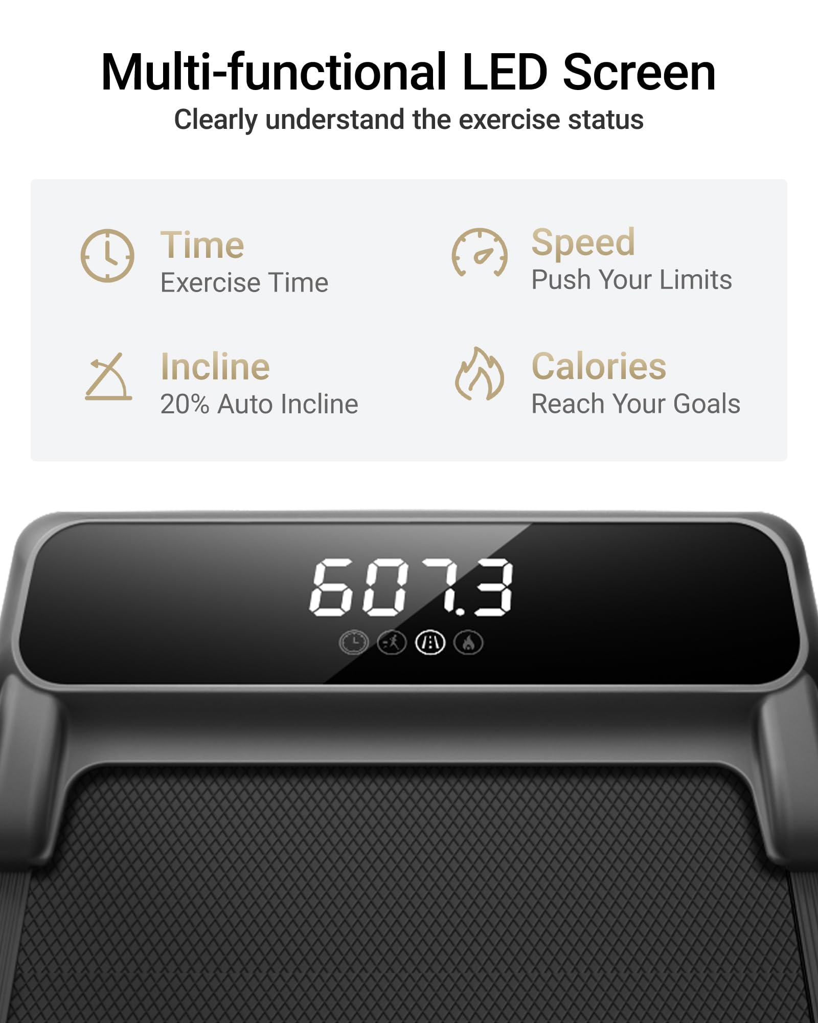 CURSOR Bieżnia Składana do Domu z Automatycznym Nachyleniem 20% | 1-12 km/h Bieżnia Kompaktowa,Cichy Silnik 3,0 KM i Wyświetlacz LED,Treadmill Walking Pad Maksymalne Obciążenie 159 kg