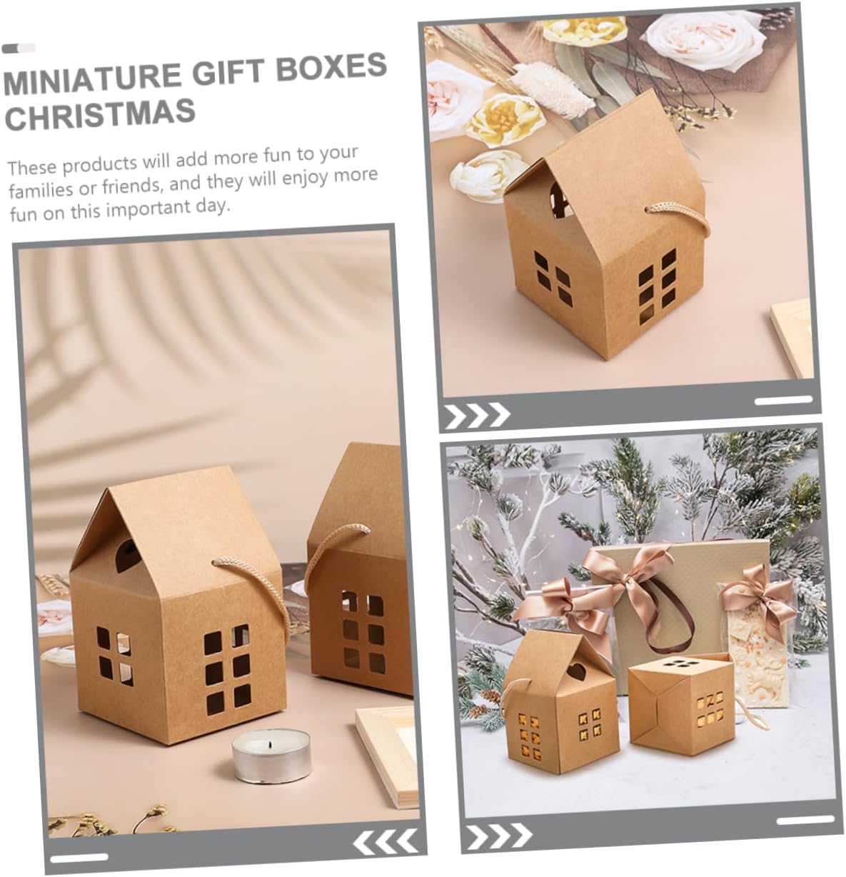 FOMIYES 24pcs Christmas Boxes Lids Multi-function Paper Candy Boxes for Party Favors