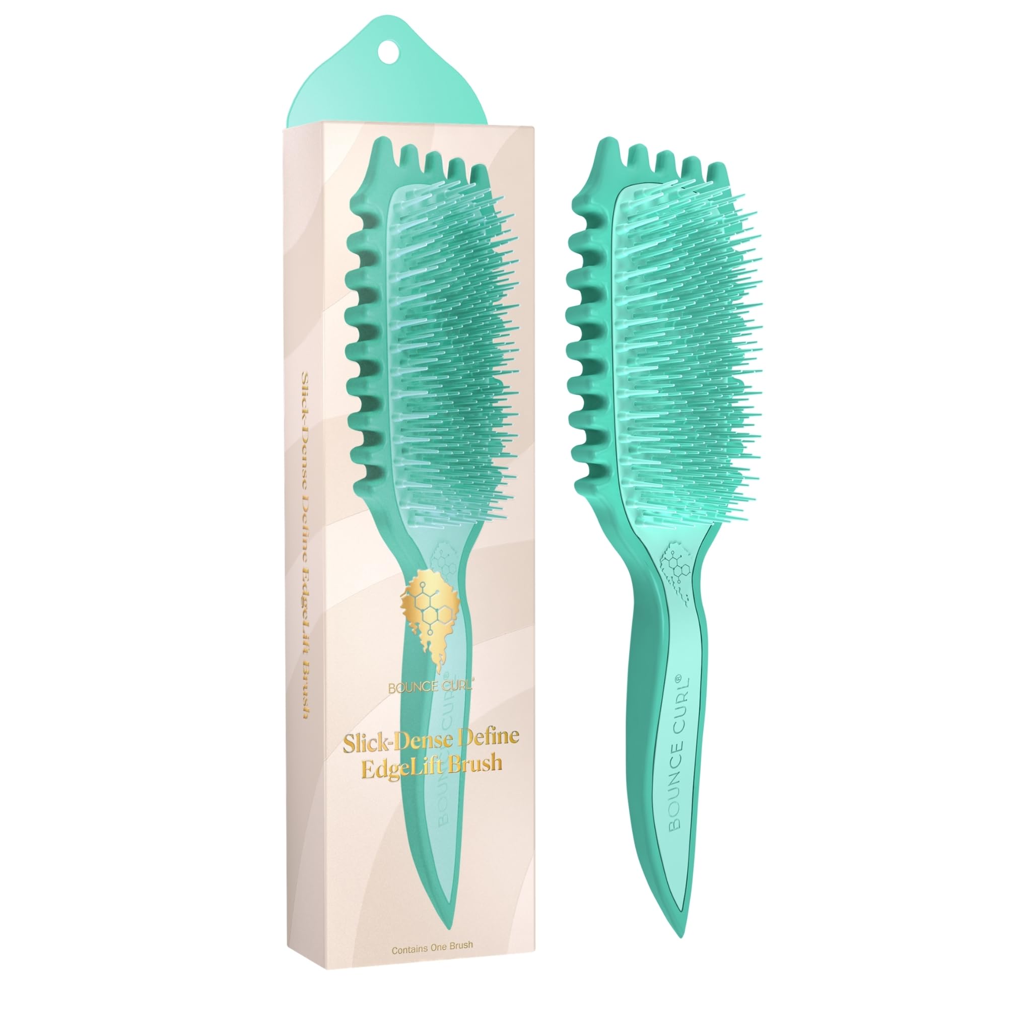 Bounce Curl Slick-Dense Define EdgeLift Brush Hair Styling Tool - Teal
