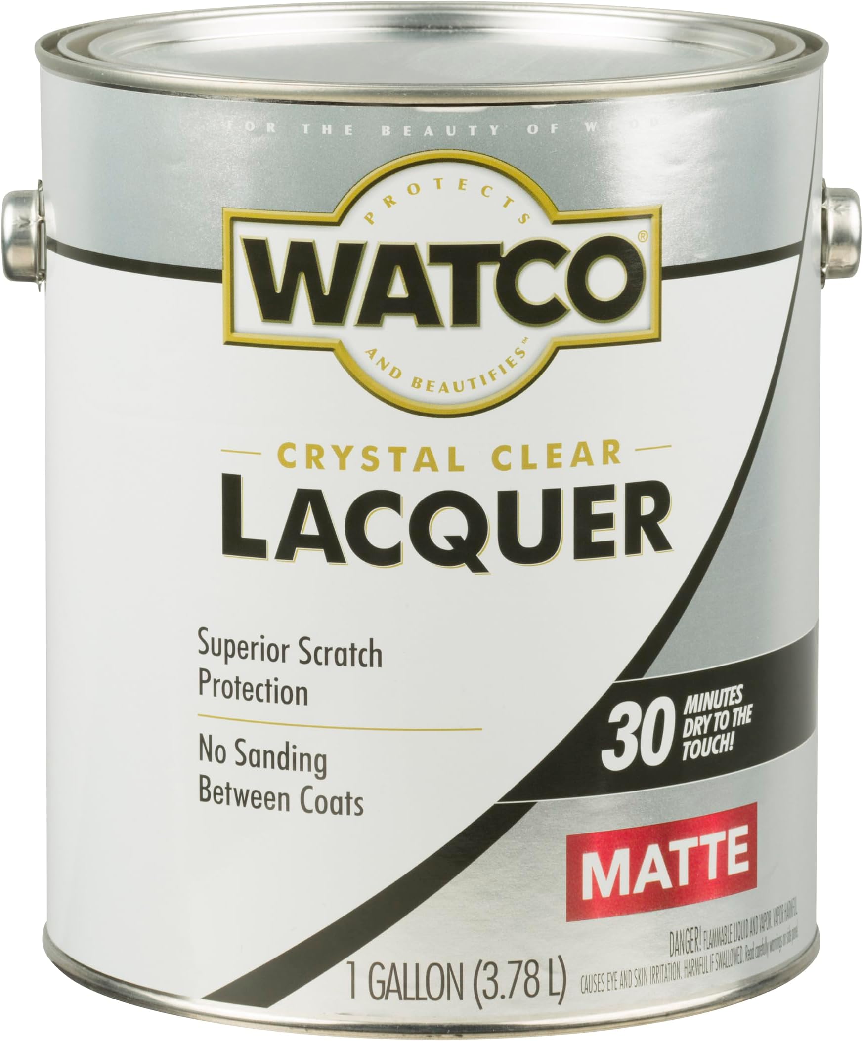 Watco 333690 Lacquer Clear Wood Finish, Gallon, Matte Clear