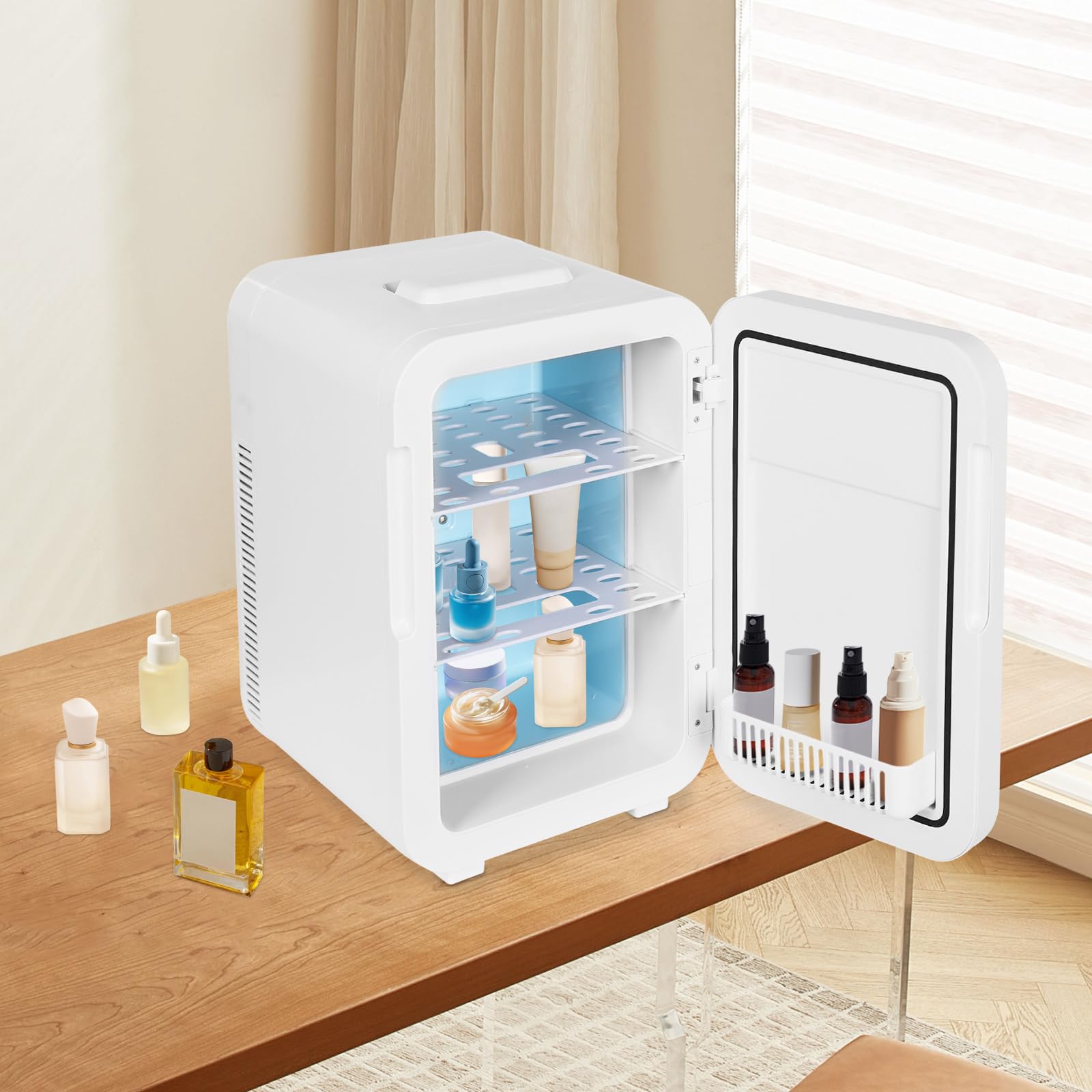 Zestardair Beverage Refrigerator Cooler, 20l Mini Fridge With Digital Temperature Control, Countertop Small Fridges With Ac/Dc Power For Skin Care, Beverage, Office Desk, Cosmetics, Food, Drinks on Fridge.com - View 4