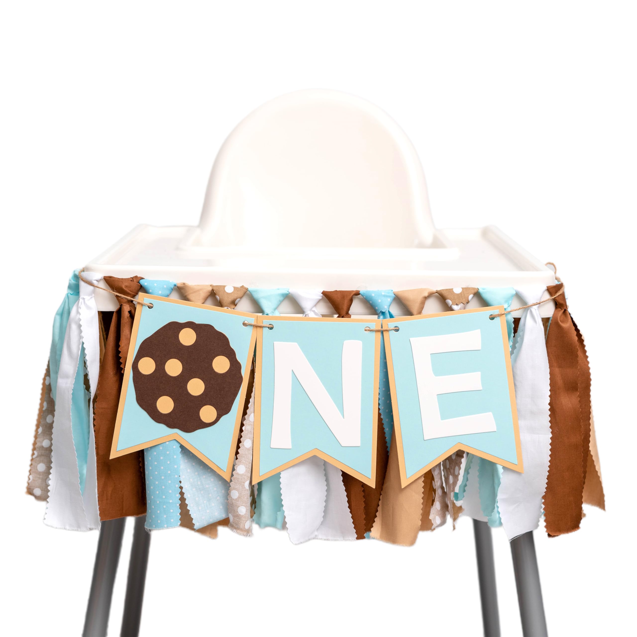 CIEQR Milk and Cookies Highchair Banner - One Sweet Cookie High Chair Banner, Milk and Cookies First Birthday Decorations for Anniversary, Cake Smash,