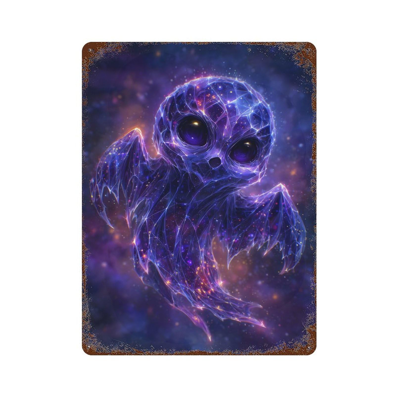 Cosmic Crystal Ghost Rusty Metal Tin Sign 15.7"x11.8", for Shed, Workshop And Garage Wall Decor, Shabby Chic Decor