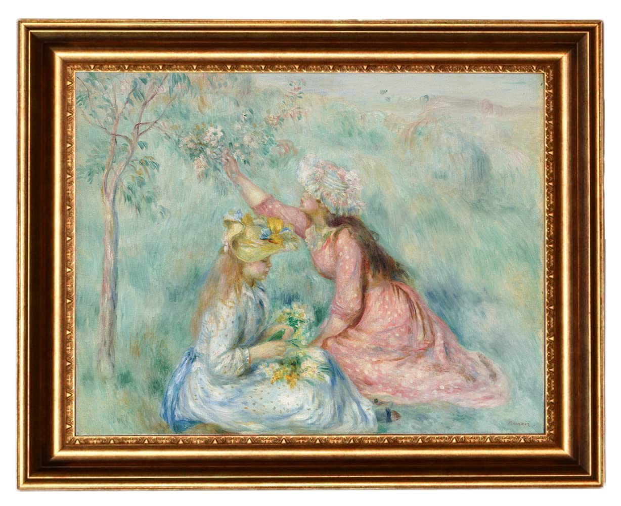 Pierre-Auguste Renoir 【野の花を持つ少女】 Amazon.com: ELITEART-Girls Picking Flowers in a Meadow by Pierre