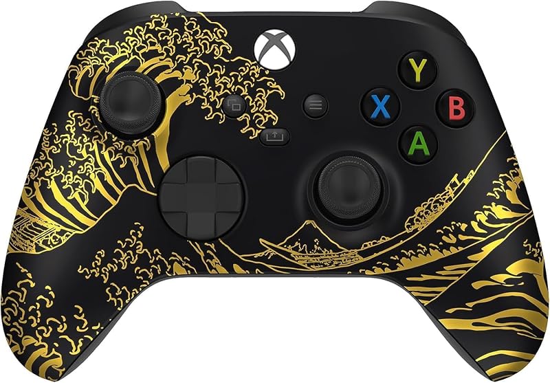 Controlador inalámbrico Controllerzz personalizado para Microsoft Xbox Series X/S y Xbox One - Tacto suave - Controlador personalizado Serie X/S (X/S Golden Waves)
