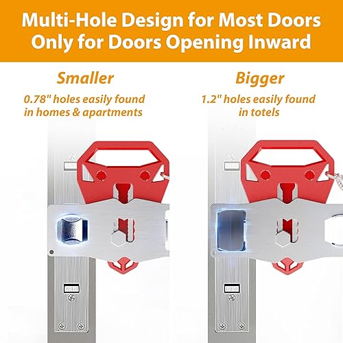 Miniatura 3 de Cerraduras de puerta de hotel para viajeros  Cerradura de puerta portátil para puertas de viaje cerraduras de seguridad desde el interior, cerradura