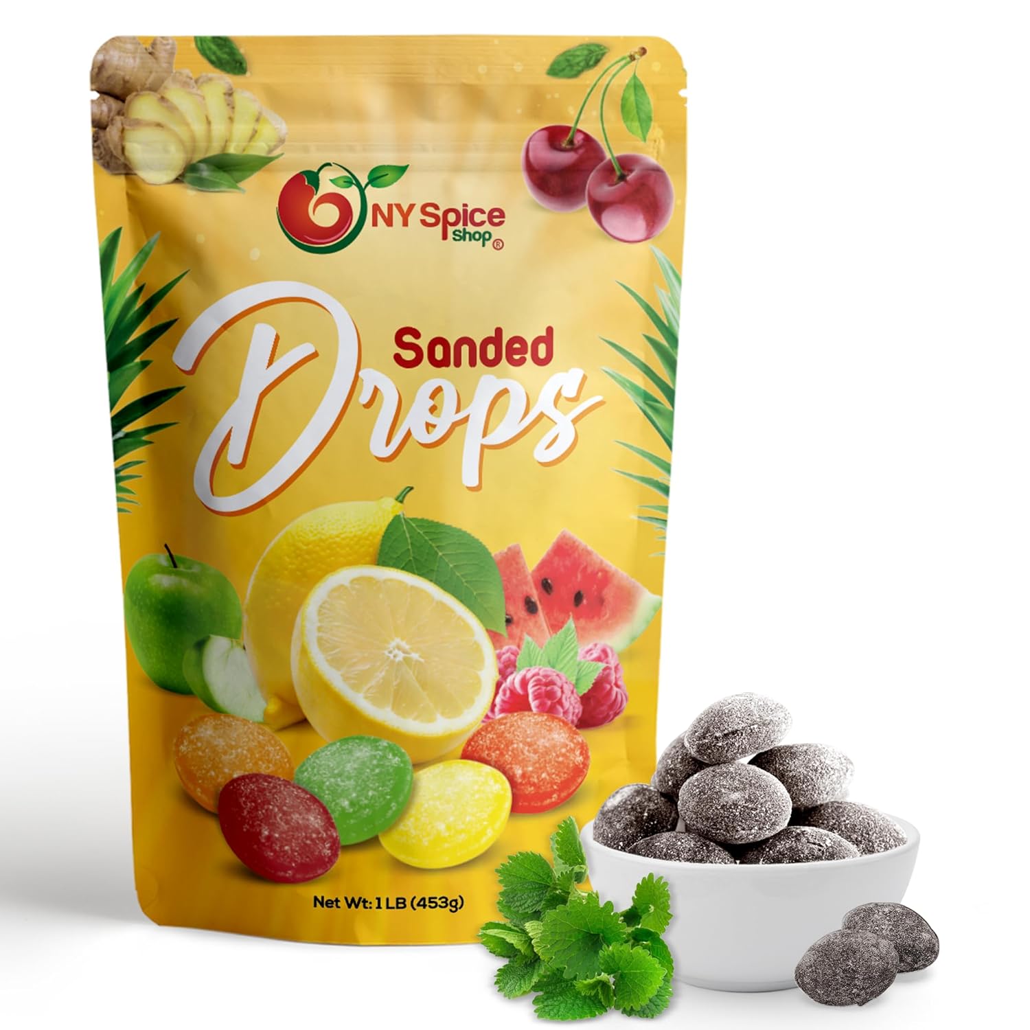 NY Spice Shop Sanded Cinnamon Drops - 3 Pound Old Fashioned Sanded Textured Hard Candy Drops - Sweet and Tangy Delicious Cinnamon Flavored Candy Bulk - Perfect for Parties, Gatherings and Snacks Time