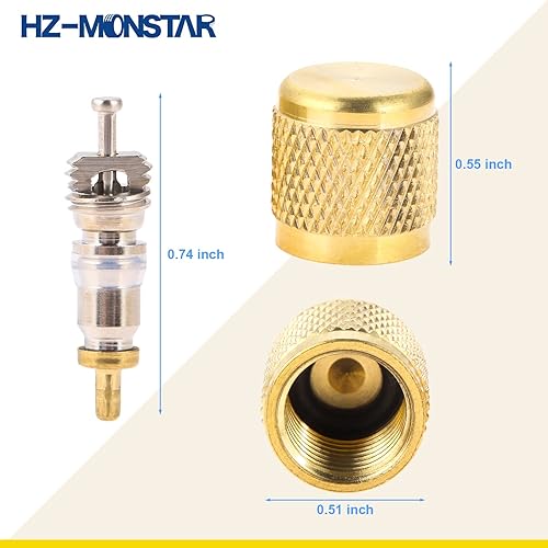 Miniatura 6 de R410A R22 Kit de herramientas de instalación de removedor de núcleo de válvula con doble tamaño de 14 pulgadas y 516 pulgadas, adaptador de válvula