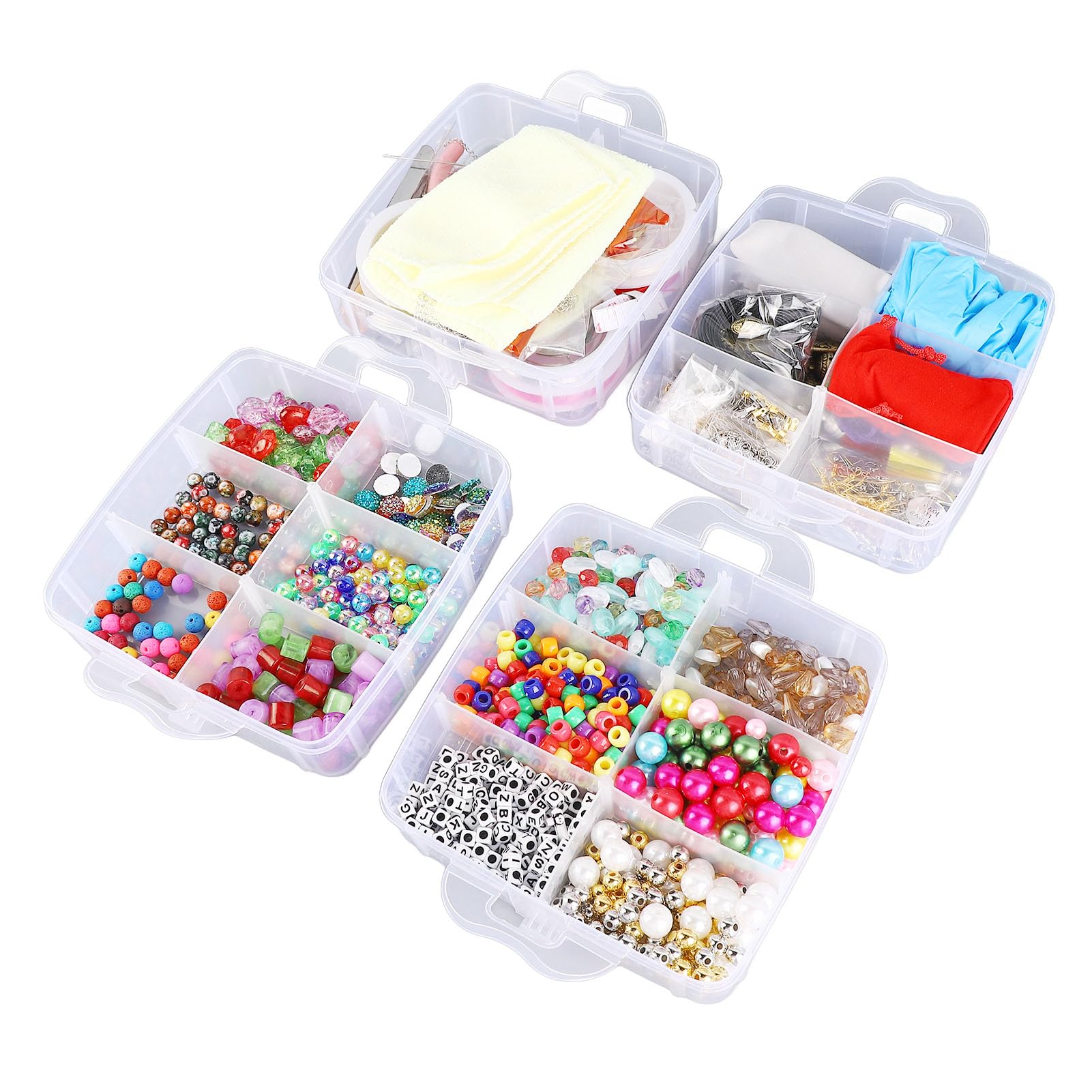 Kit de fabricación de pulseras con cuentas coloridas de íris, cuentas acrílicas DIY con herramientas para hacer joyas, joyería