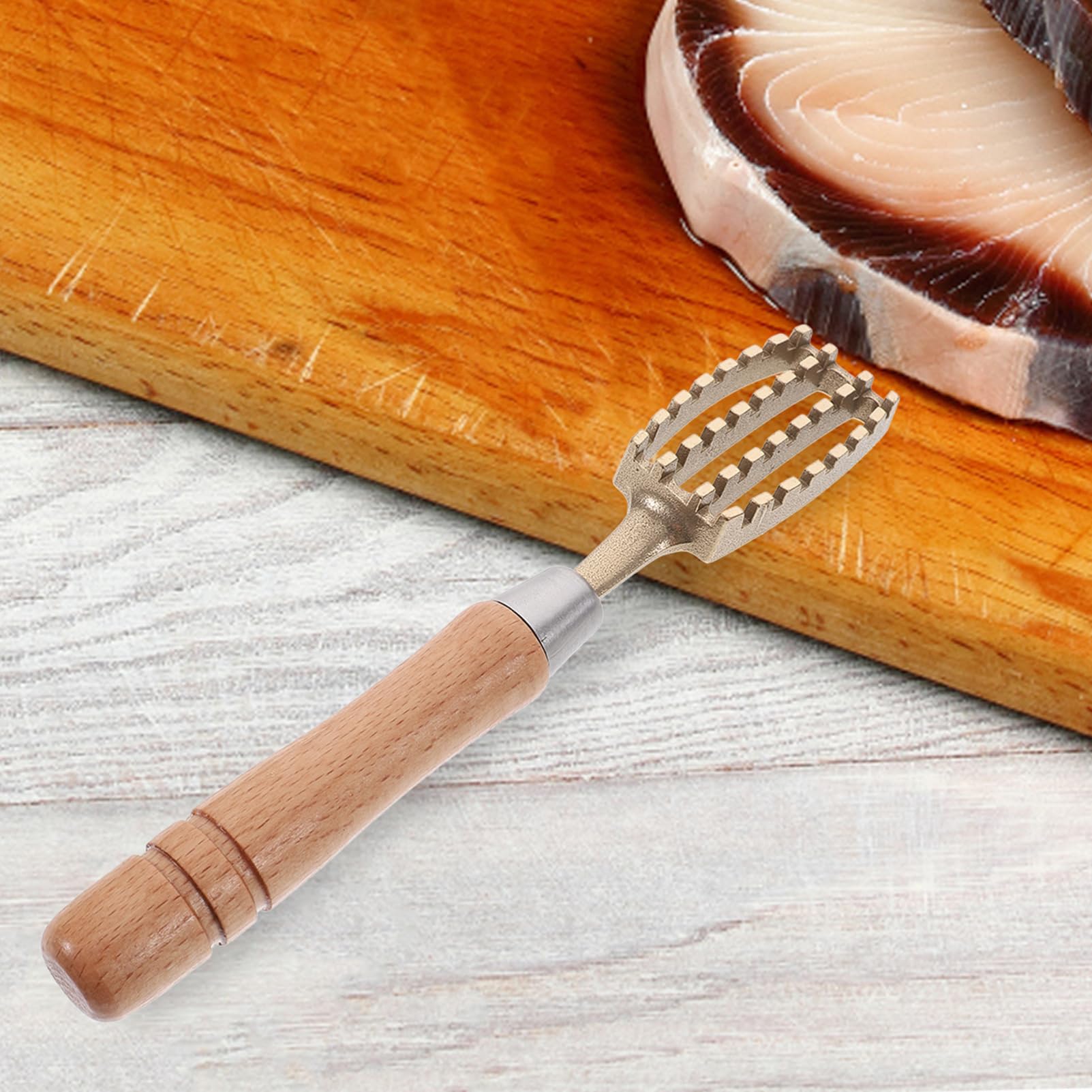 PRETYZOOM 2 Piezas cepilladora de Escamas de Pescado removedor de Piel Herramienta y Tirador Madera Mango de Madera removedor de Escamas de Pescado removedor de Escamas de mariscos latón