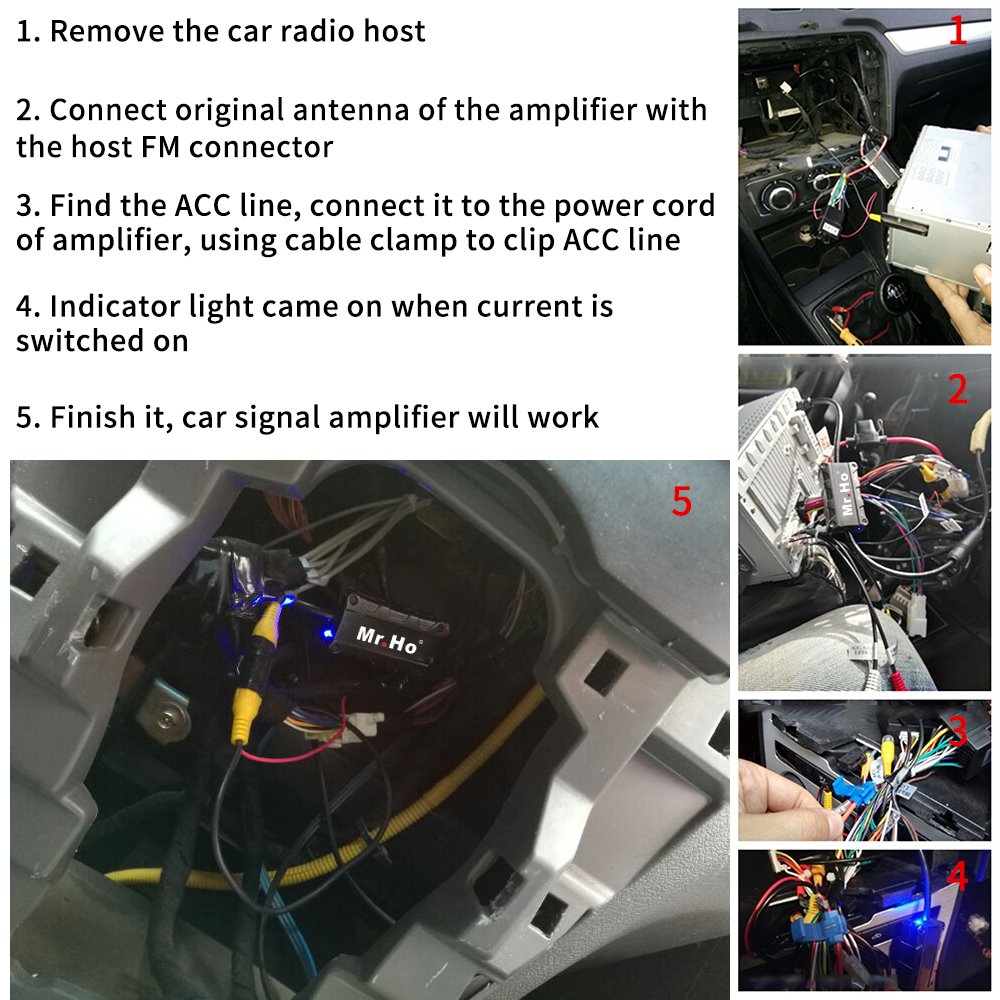 Mr.Ho 12V Amplificateur de Signal d'antenne Radio Adaptateur Voiture Automobile FM AM Adaptateur