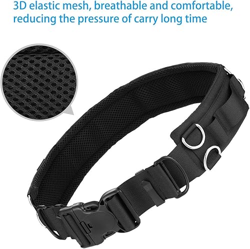 Miniatura 6 de Powerextra Multifunción al aire libre Fotografía ajustable correa de cintura cinturón con anillos en D para colgar trípode ligero cámara bolsa lente