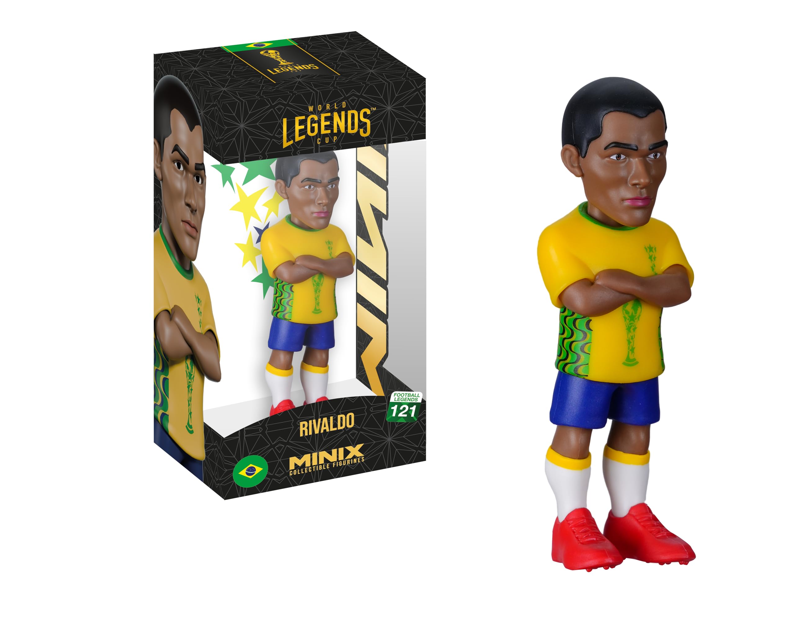 MINIX - Football Legends - World Cup of Legends #121 - Brazil - Rivaldo - Collectible Figure 12 cm