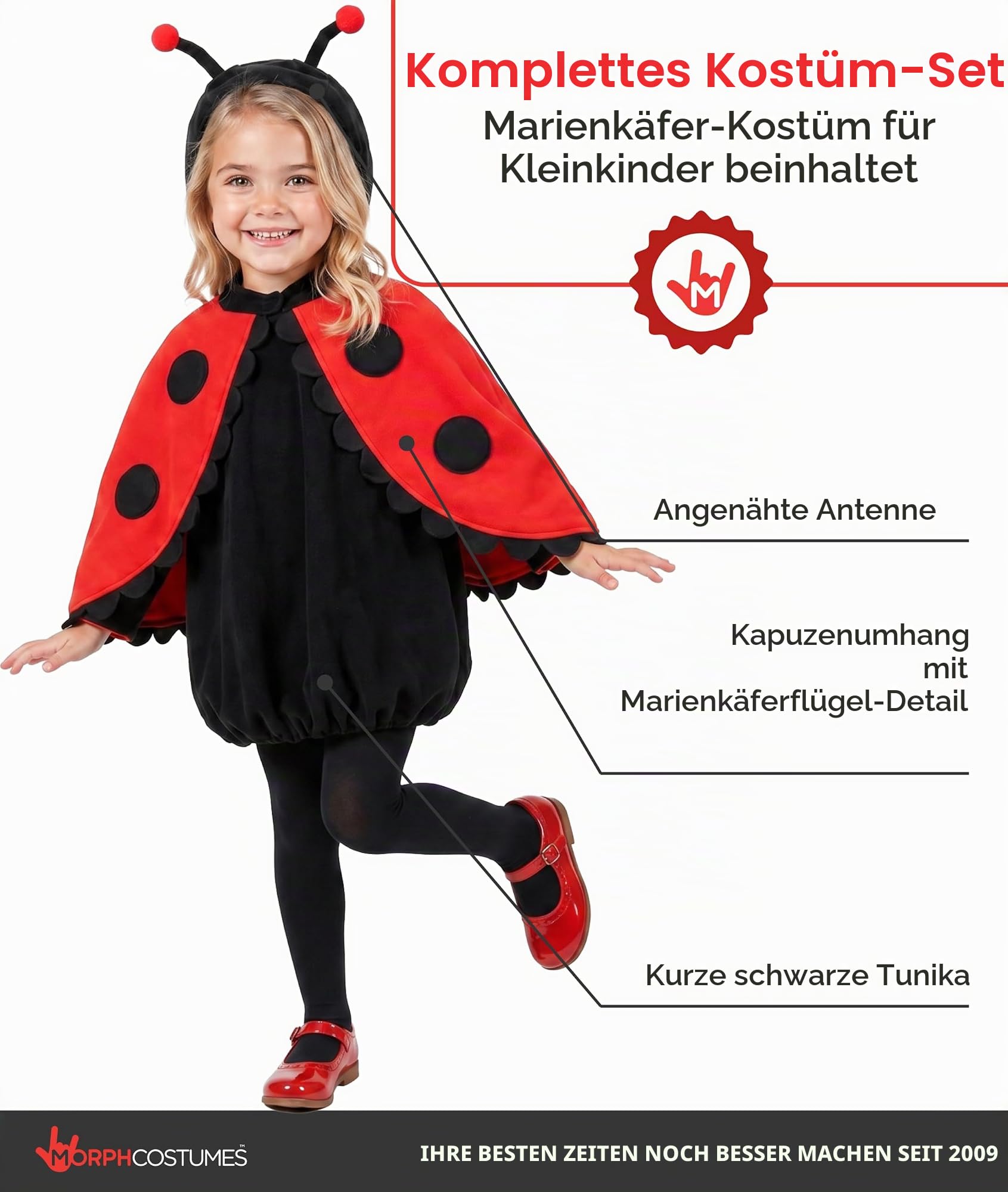 Fun Shack Marienkäfer Kostüm für Kleinkinder – Kinderkostüm für Karneval & Fasching, Größe XXL
