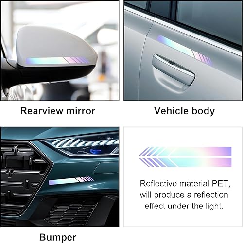 Miniatura 4 de 2 calcomanías para espejo retrovisor de automóvil, calcomanías de vinilo impermeable para espejos retrovisores de vehículos, accesorios universales