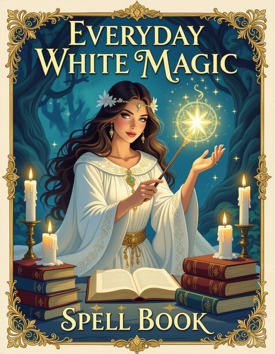 Everyday White Magic Spell Book: A Practical Guide to White Magic, Protection Spells, Manifestation Rituals, Healing Energy, Moon Magic, Love Spells, Prosperity Charms, Candle Magic
