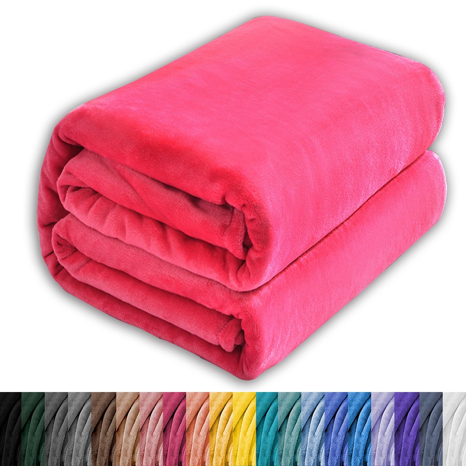 Plaid Blanket, Soft Blanket, Blanket 90 x 180 cm Microfiber Throw, Soft, Warm, Breathable Extra Soft Sheepskin Blanket for Sofa, Bed, Armchair, Rose Red