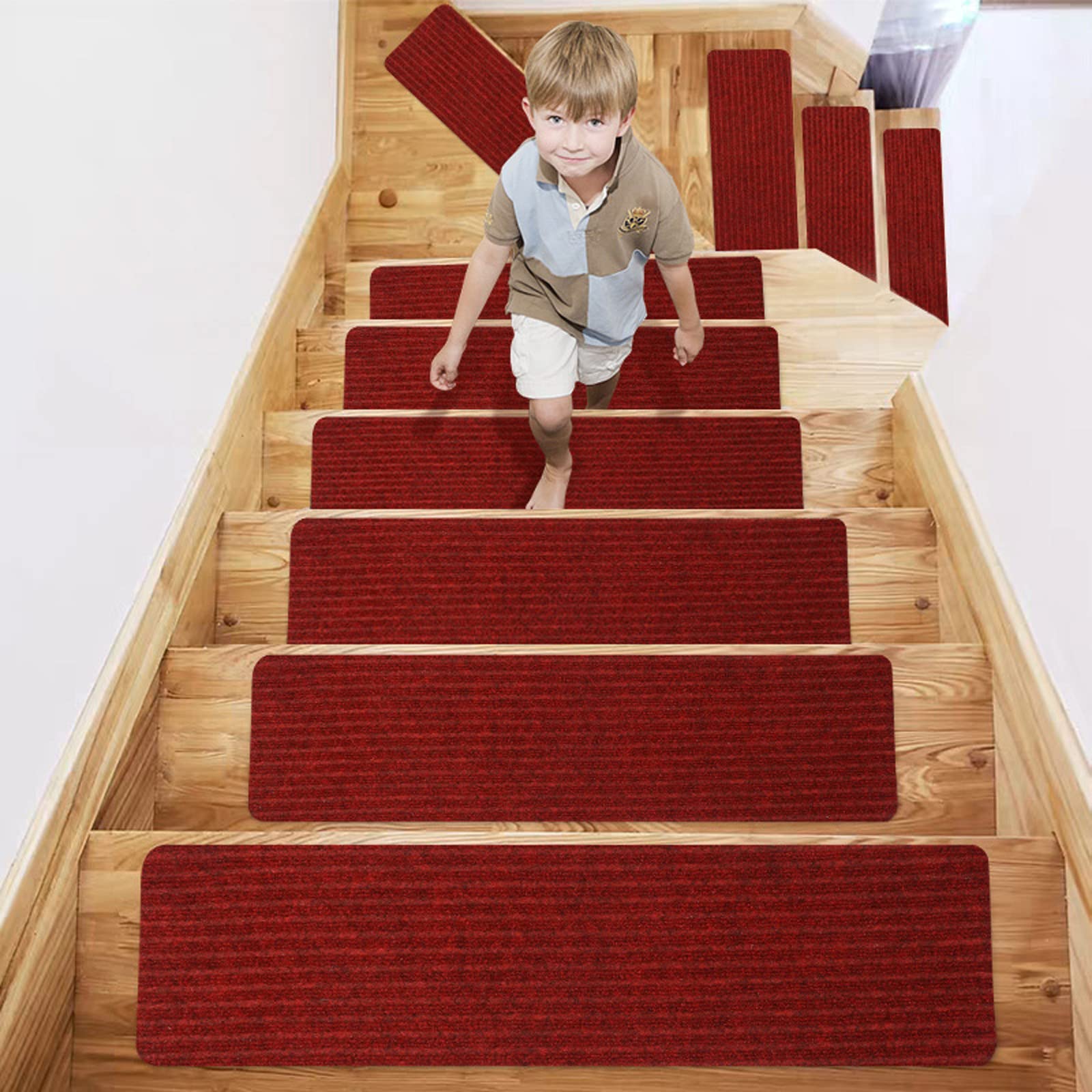 YTBHSHXZ stair treads， 15 Pack, for Carpeted Stairs, Non Slip Stair Runners for Carpet(2)