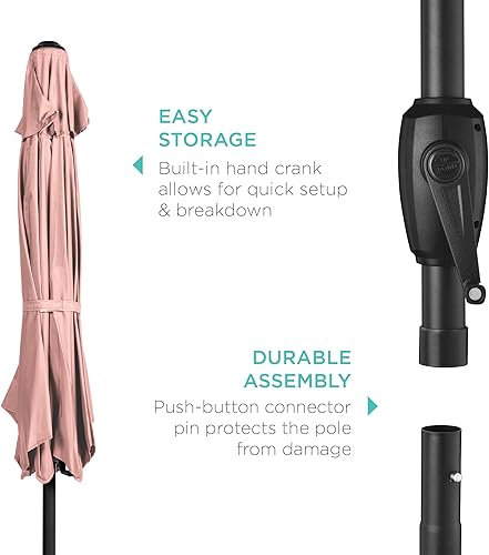 Vista 48 de Best Choice Products - Paraguas redondo para exteriores de alta resistencia (7.5 pies).