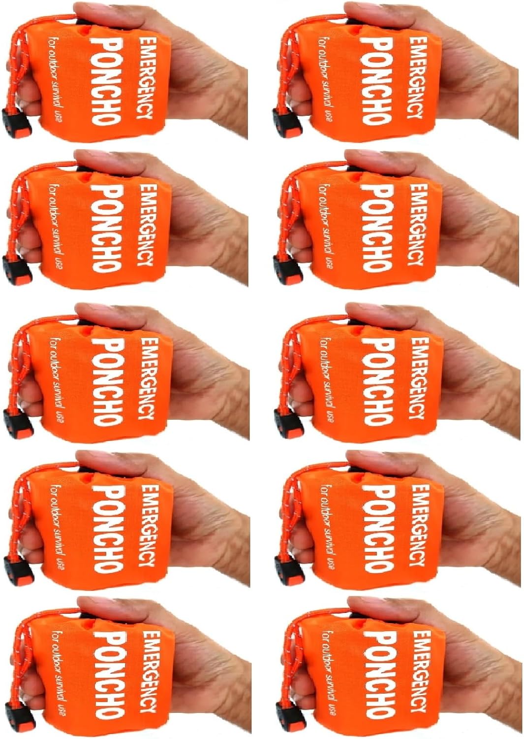 Galaxy Thermal Mylar Emergency Ponchos Raincoat Blanket Reversible Survival Gear for Sport Outdoor Camping Hiking Traveling with Whistle 10 Sets