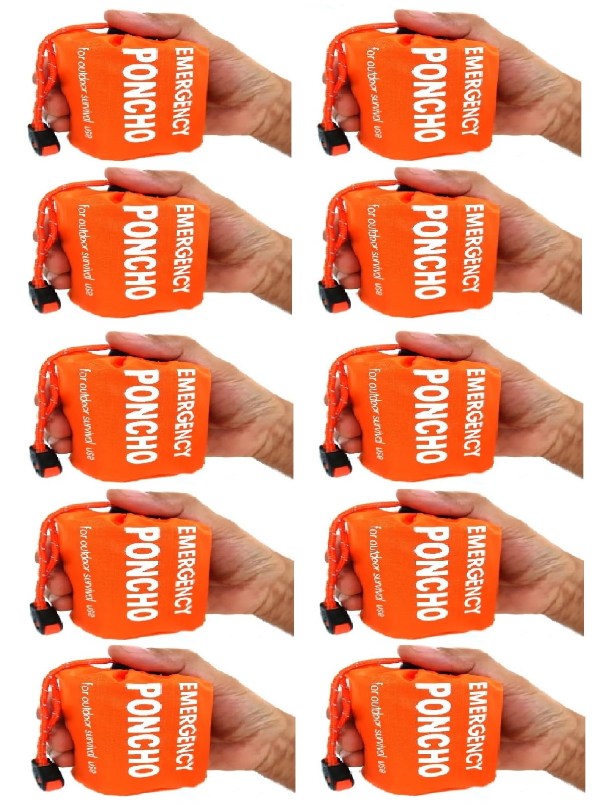 GALAXYLENSE Galaxy Thermal Mylar Emergency Ponchos Raincoat Blanket Reversible Survival Gear for Sport Outdoor Camping Hiking Traveling Fishing With Whistle 10 Packs