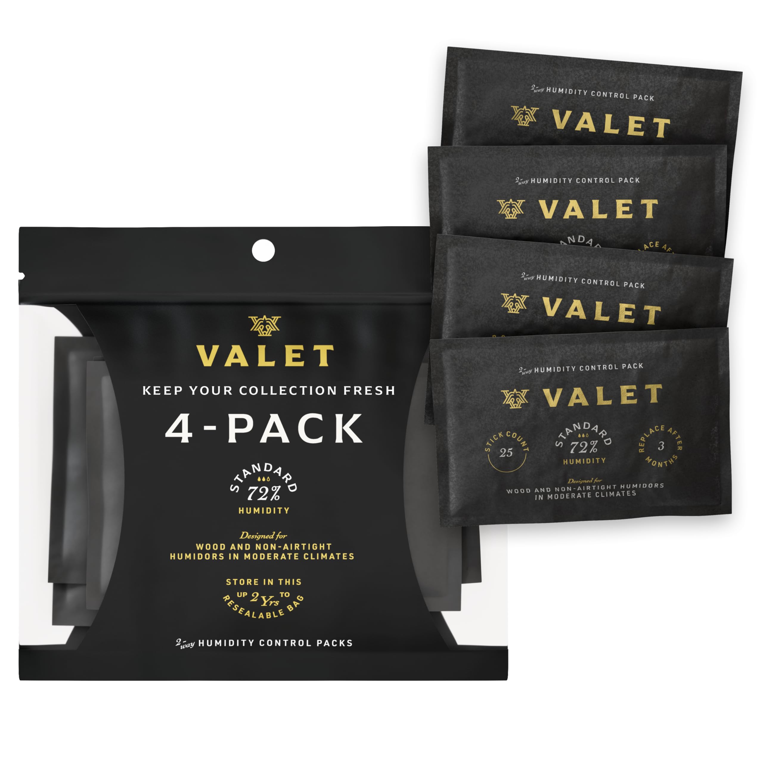 Valet 72% Two-Way Humidity Packs for Wood